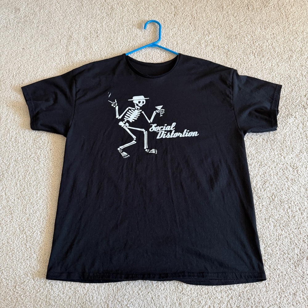 Social Distortion Skelly Logo Mens T Shirt Rock And Roll Band Tee Black XL
